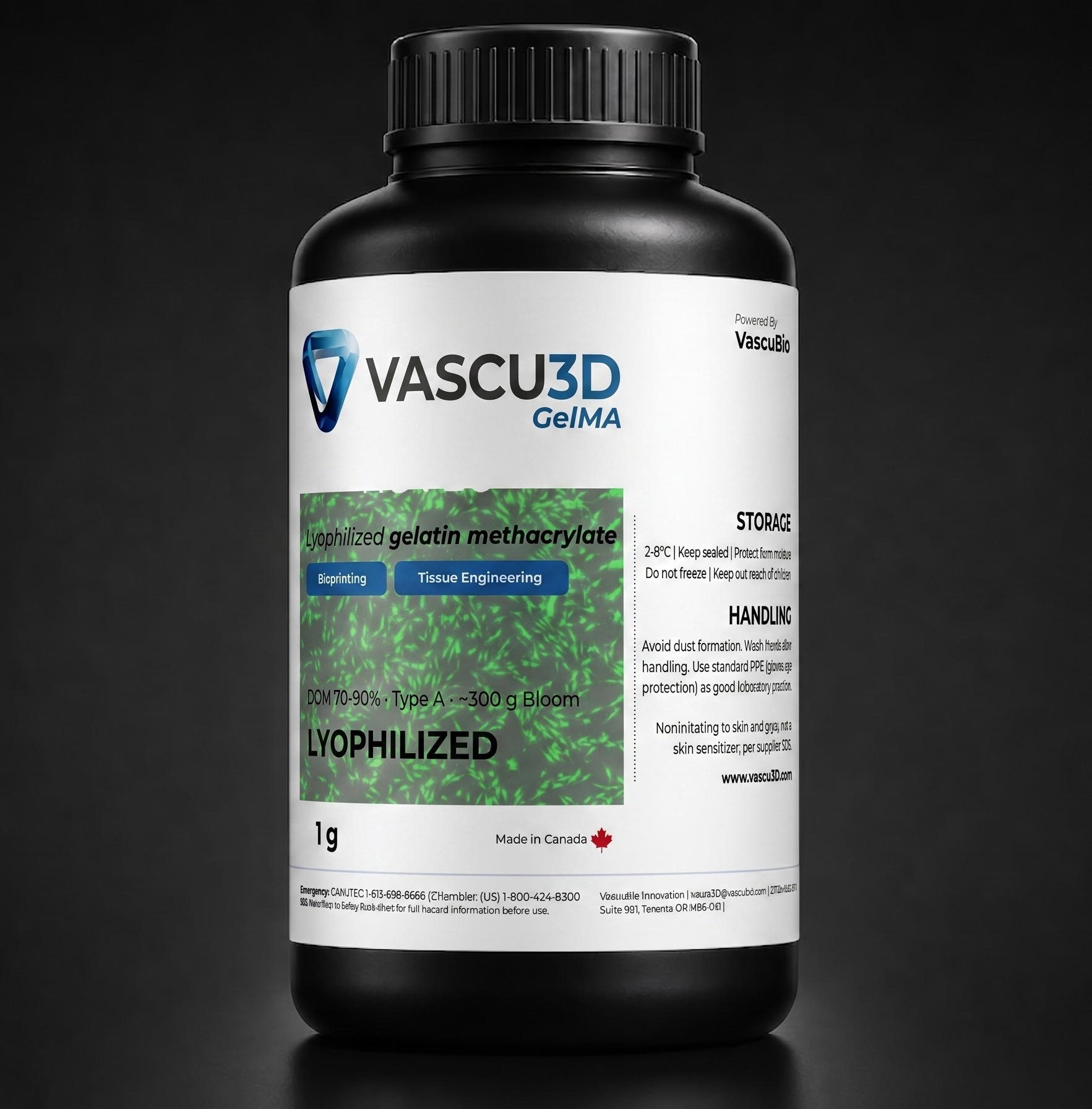 Vascu3D GelMA product bottle